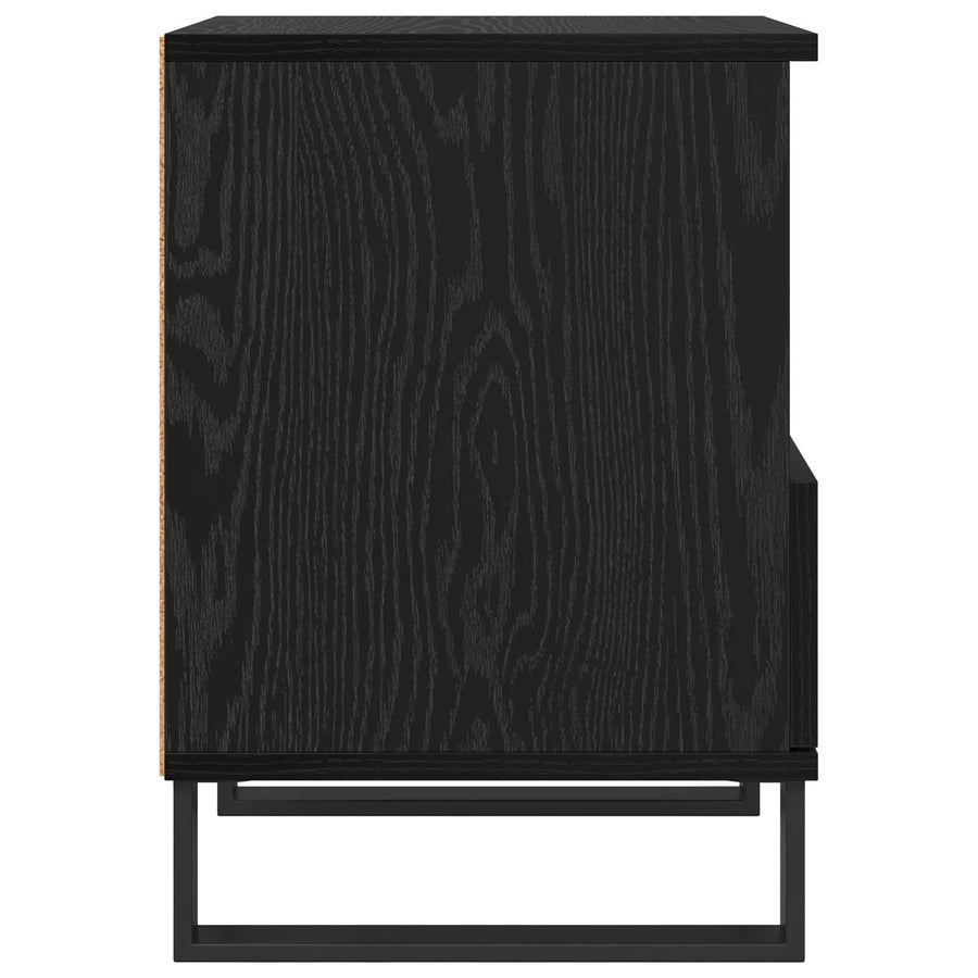 Bed kast met lade Zwart Eiken 40 x 35 x 50 cm Bewerkt hout