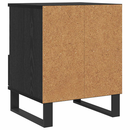 Bed kast met lade Zwart Eiken 40 x 35 x 50 cm Bewerkt hout