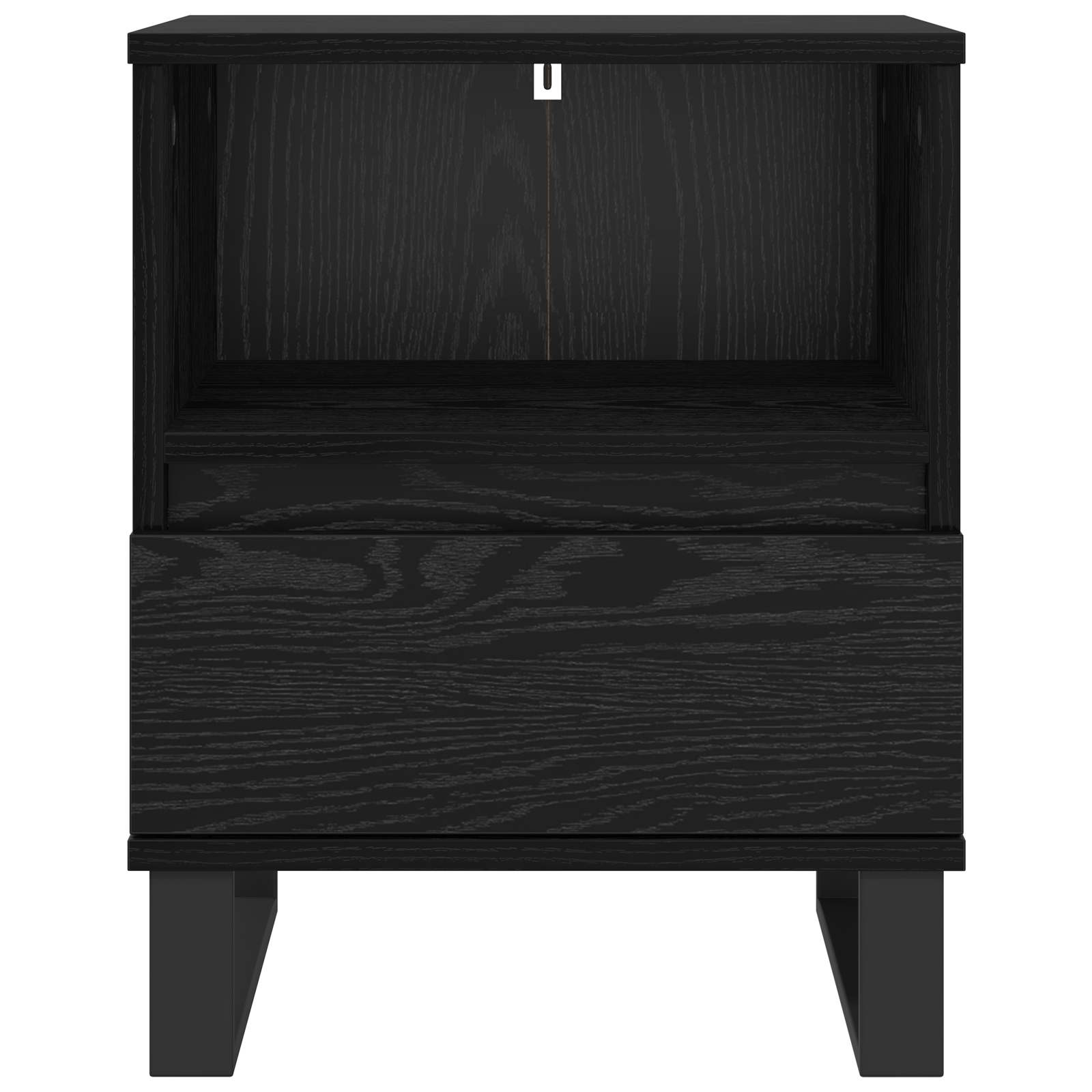 Bed kast met lade Zwart Eiken 40 x 35 x 50 cm Bewerkt hout