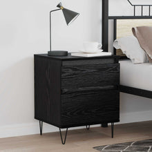 Bed kast met lade Zwart Eiken 40 x 35 x 50 cm Bewerkt hout