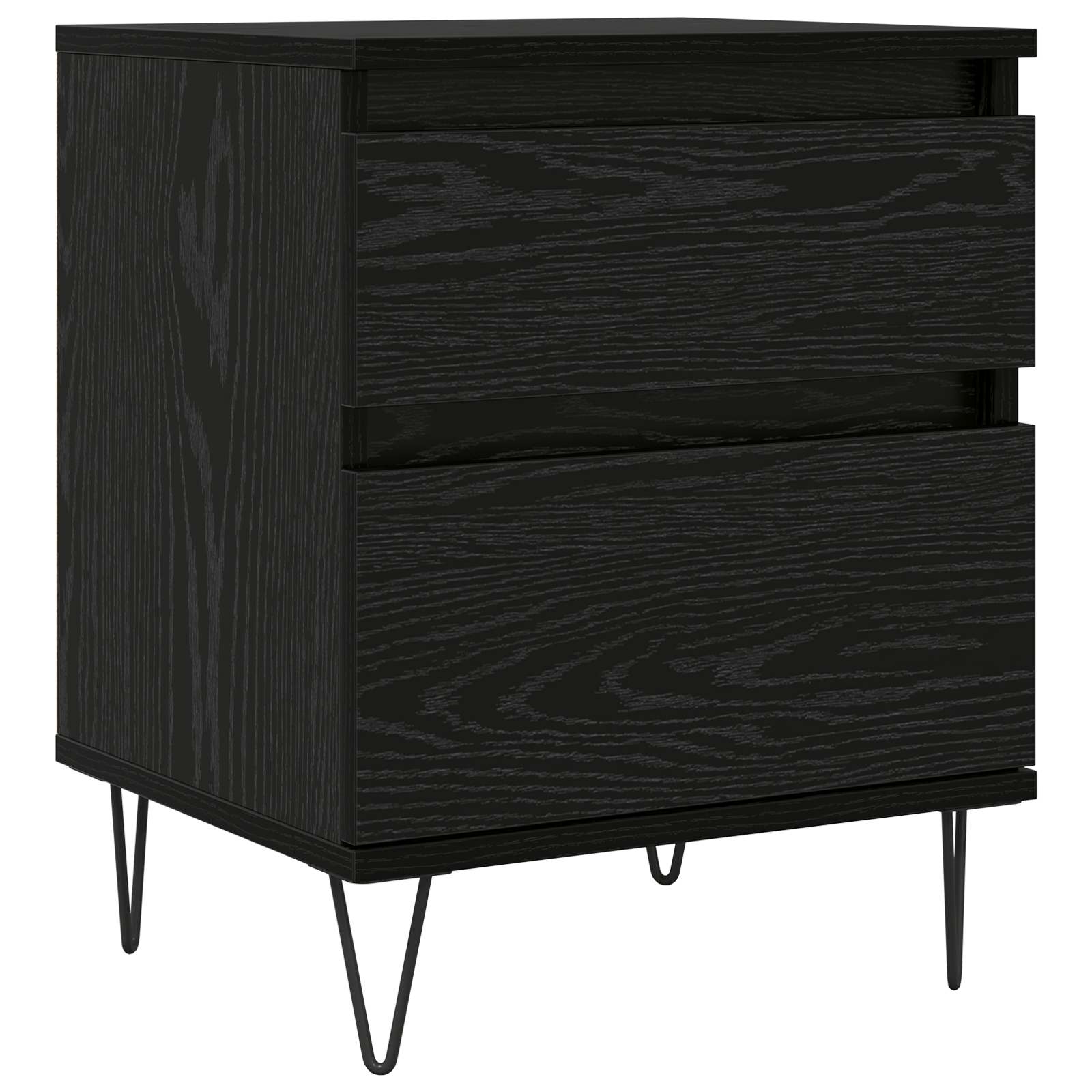 Bed kast met lade Zwart Eiken 40 x 35 x 50 cm Bewerkt hout