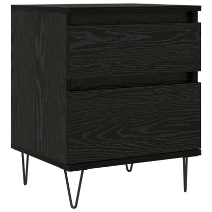 Bed kast met lade Zwart Eiken 40 x 35 x 50 cm Bewerkt hout