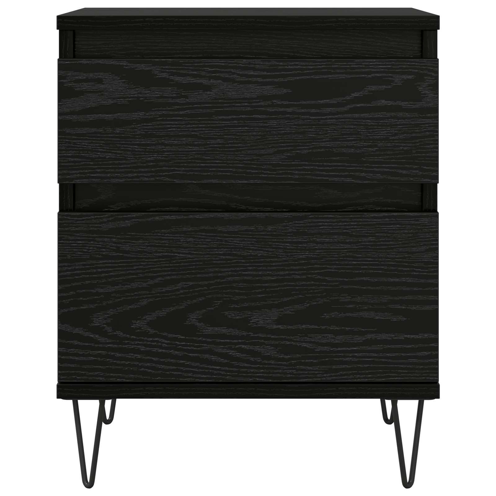 Bed kast met lade Zwart Eiken 40 x 35 x 50 cm Bewerkt hout