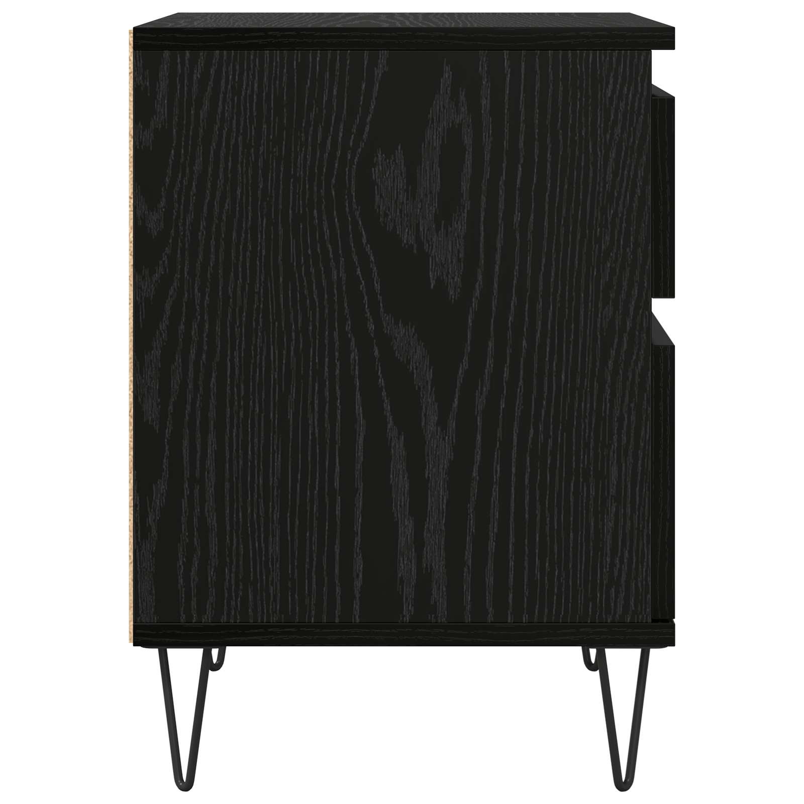 Bed kast met lade Zwart Eiken 40 x 35 x 50 cm Bewerkt hout