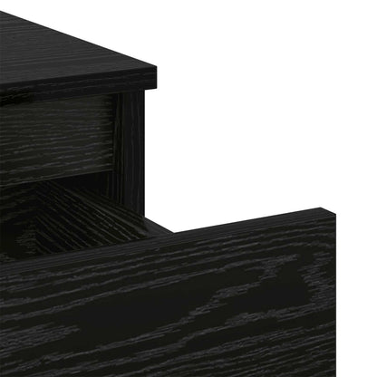 Bed kast met lade Zwart Eiken 40 x 35 x 50 cm Bewerkt hout