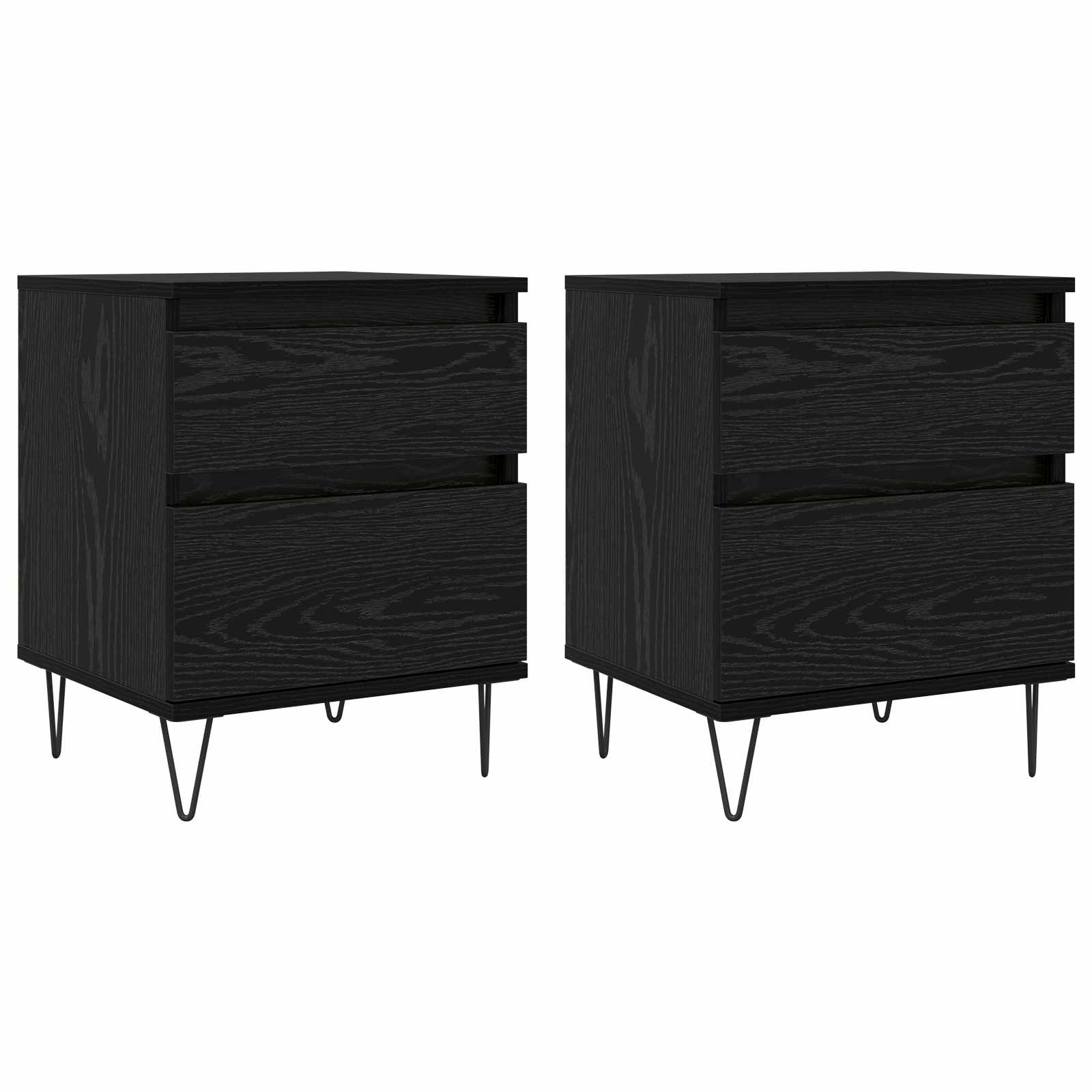 Bed kast met lade Zwart Eiken 40 x 35 x 50 cm Bewerkt hout