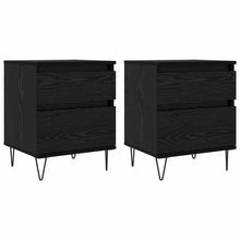 Bed kast met lade Zwart Eiken 40 x 35 x 50 cm Bewerkt hout