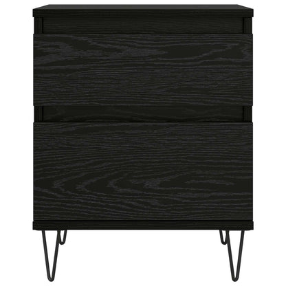 Bed kast met lade Zwart Eiken 40 x 35 x 50 cm Bewerkt hout