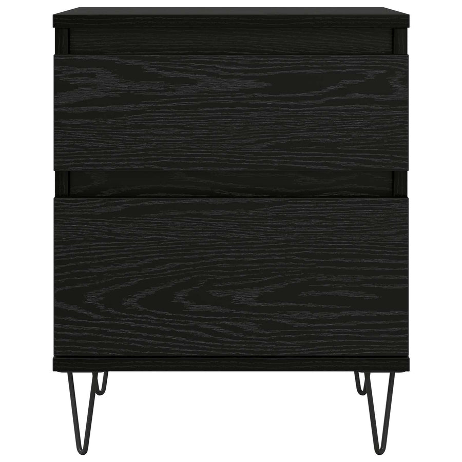 Bed kast met lade Zwart Eiken 40 x 35 x 50 cm Bewerkt hout