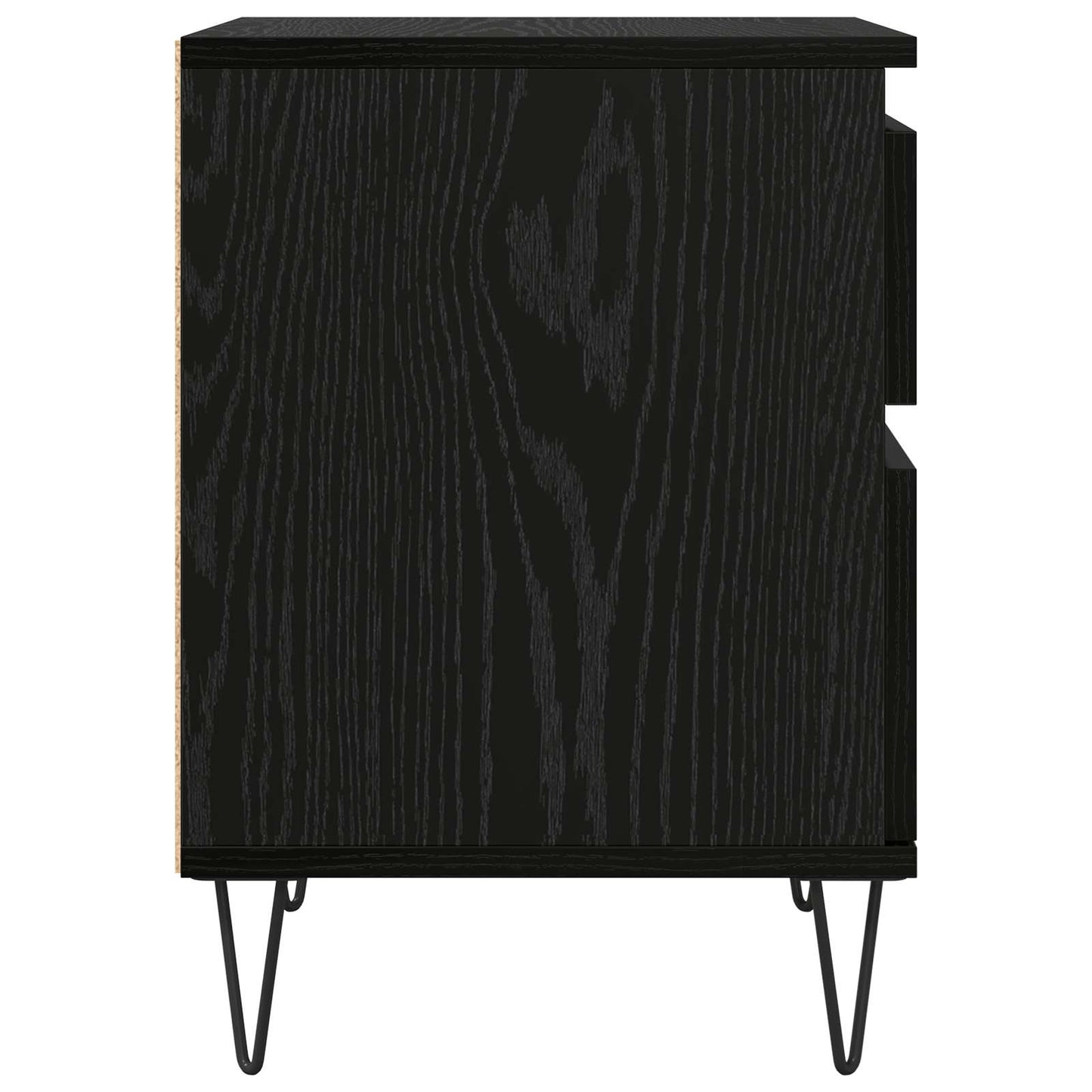 Bed kast met lade Zwart Eiken 40 x 35 x 50 cm Bewerkt hout