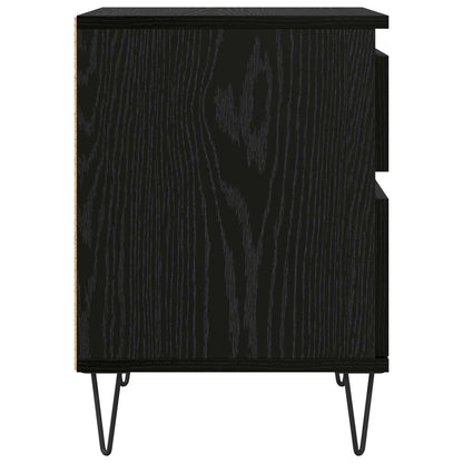 Bed kast met lade Zwart Eiken 40 x 35 x 50 cm Bewerkt hout