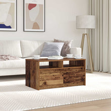Salontafel met lade Oudhout 90 x 50 x 45 cm Bewerkt hout