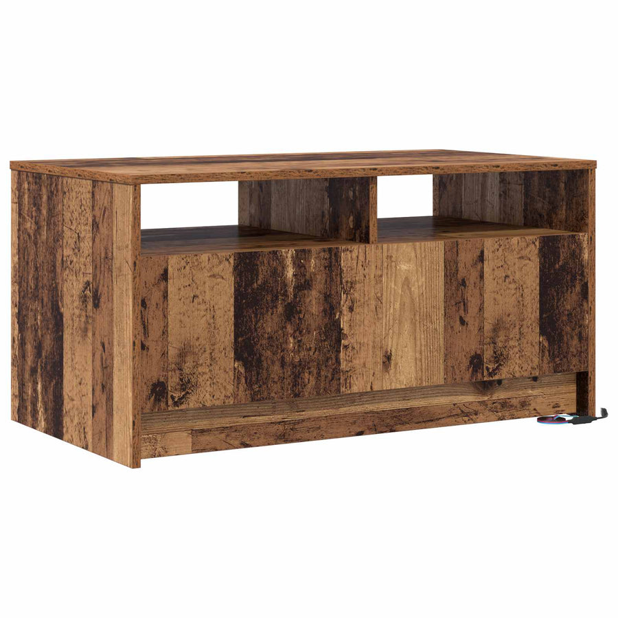Salontafel met lade Oudhout 90 x 50 x 45 cm Bewerkt hout