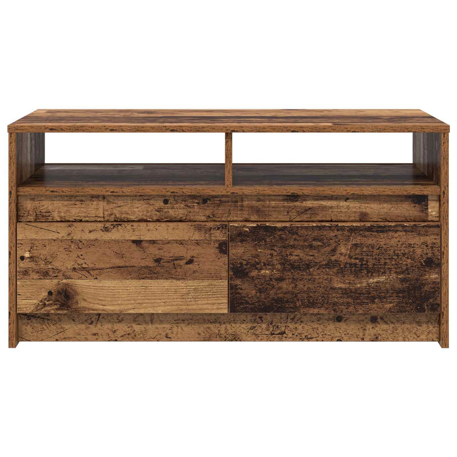 Salontafel met lade Oudhout 90 x 50 x 45 cm Bewerkt hout