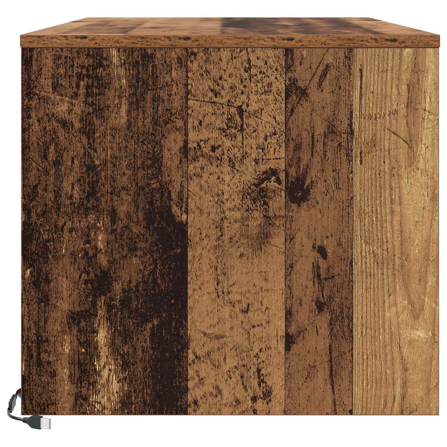 Salontafel met lade Oudhout 90 x 50 x 45 cm Bewerkt hout