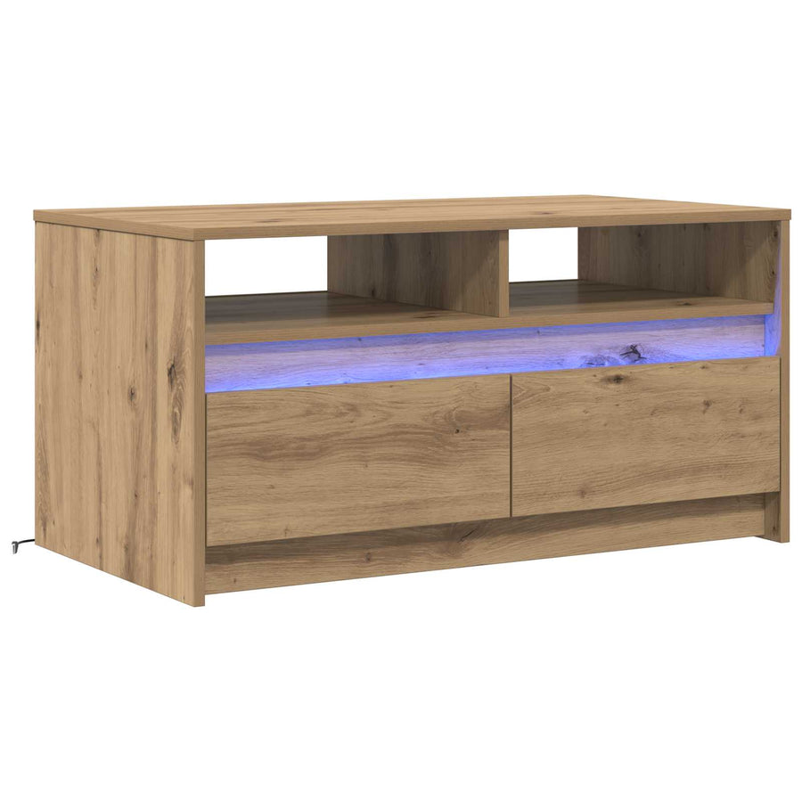 Salontafel Ambachtelijk eiken 90 x 50 x 45 cm Bewerkt hout