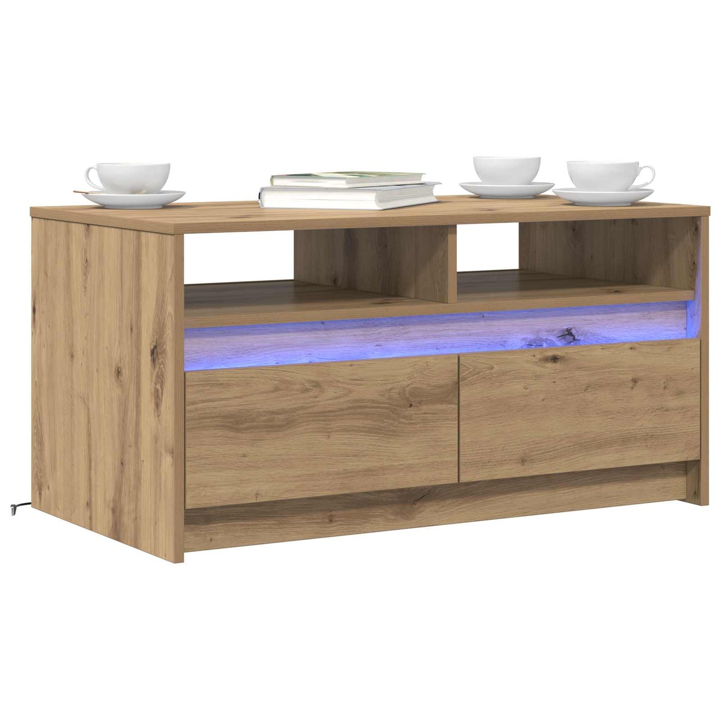 Salontafel Ambachtelijk eiken 90 x 50 x 45 cm Bewerkt hout