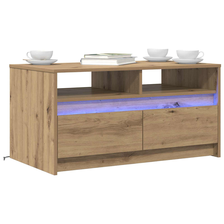 Salontafel Ambachtelijk eiken 90 x 50 x 45 cm Bewerkt hout