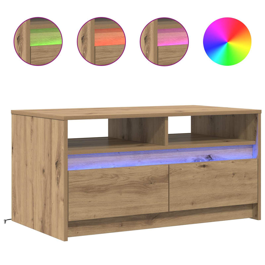 Salontafel Ambachtelijk eiken 90 x 50 x 45 cm Bewerkt hout