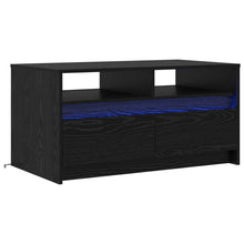 Salontafel met lade Zwart Eiken 90 x 50 x 45 cm Bewerkt hout