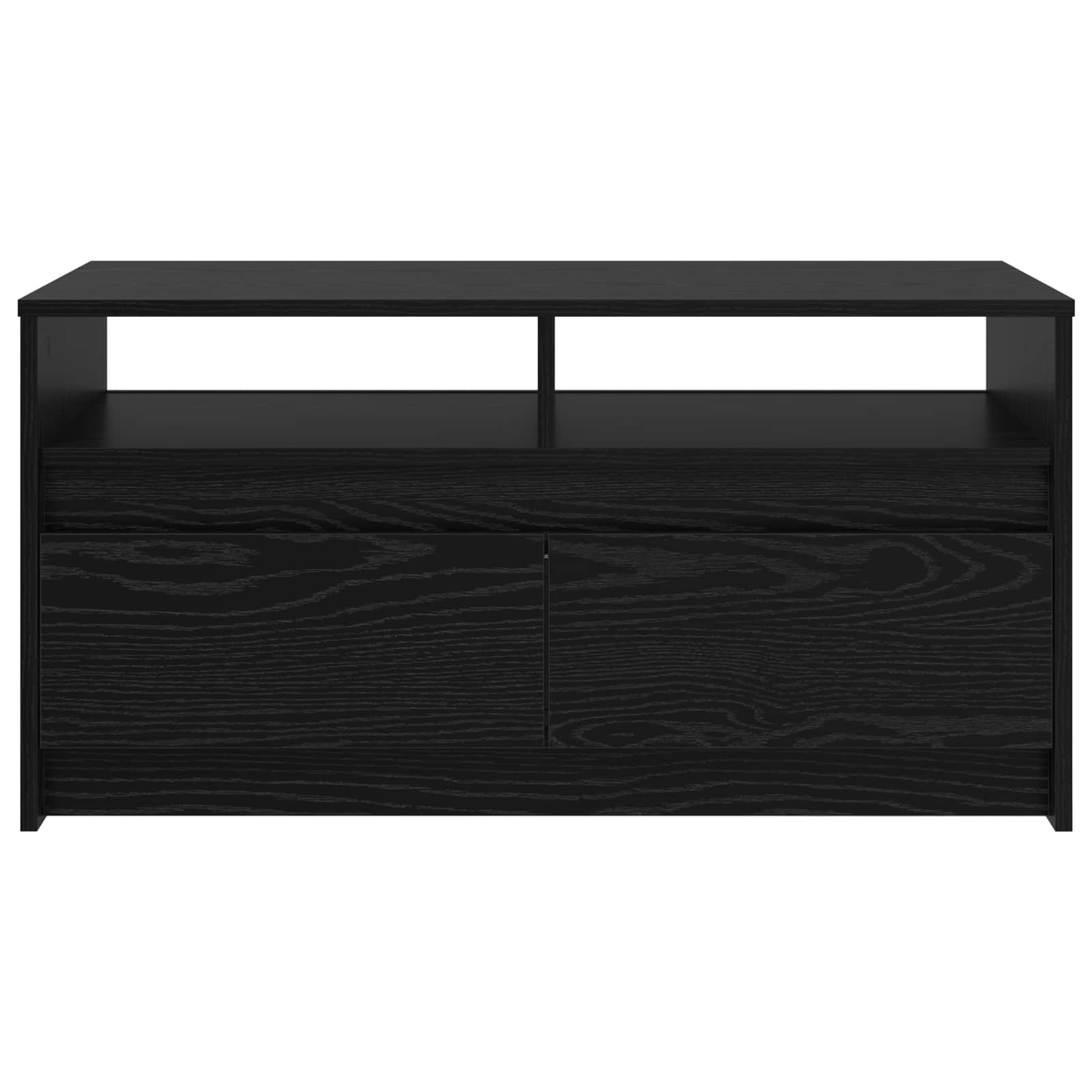 Salontafel met lade Zwart Eiken 90 x 50 x 45 cm Bewerkt hout