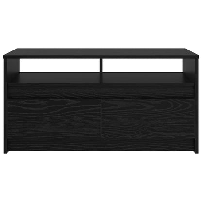 Salontafel met lade Zwart Eiken 90 x 50 x 45 cm Bewerkt hout
