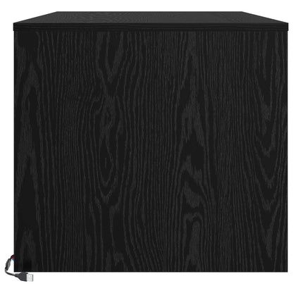 Salontafel met lade Zwart Eiken 90 x 50 x 45 cm Bewerkt hout