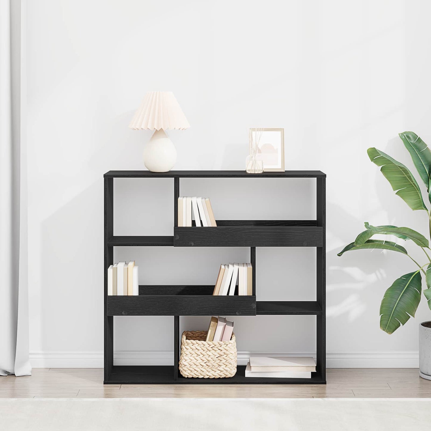 Boekenplank Zwart Eiken 100 x 33 x 94,5 cm Bewerkt hout