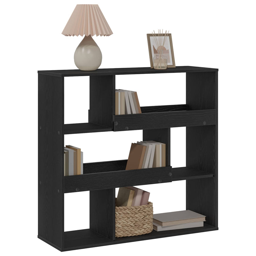 Boekenplank Zwart Eiken 100 x 33 x 94,5 cm Bewerkt hout
