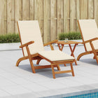 Chaise lounge cushions and folding sun lounger 2 pcs Cream