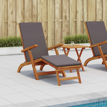 Ligstoelkentingen en opvouwbare zonnebader 2 pcs Donkergrijs