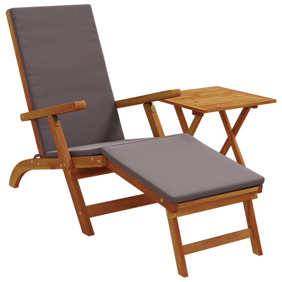 Ligstoelkentingen en opvouwbare zonnebader 2 pcs Donkergrijs