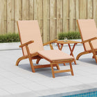 Ligstoel massief acaciahout beige 2-delig