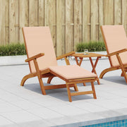 Ligstoel massief acaciahout beige 2-delig