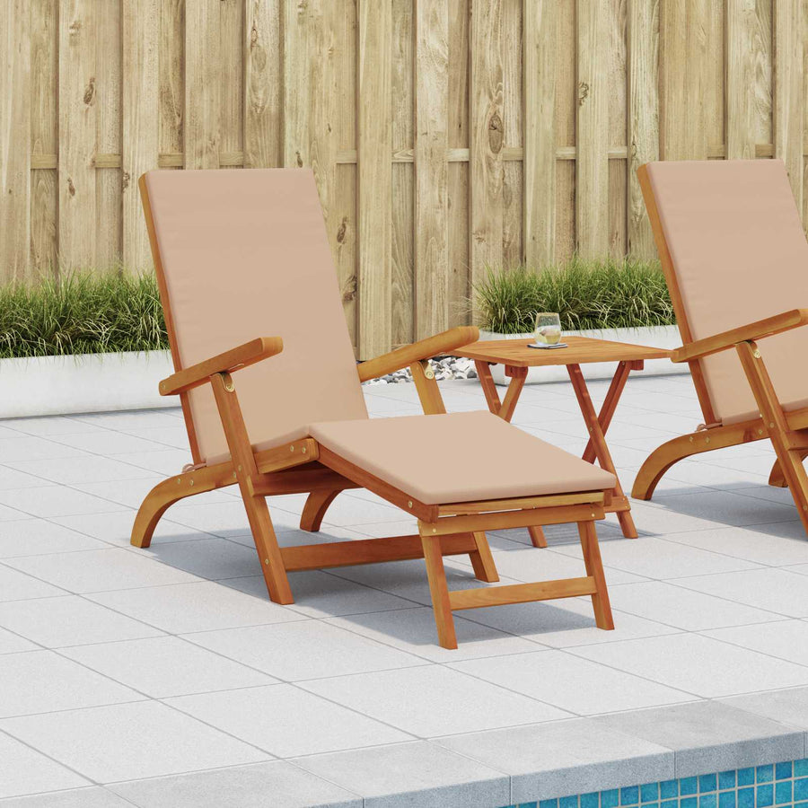 Ligstoelkentingen en opvouwbare zonnebader 2 pcs Taupe