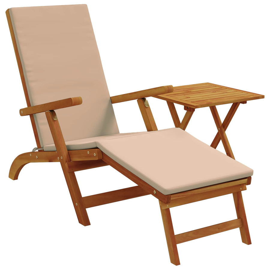 Ligstoelkentingen en opvouwbare zonnebader 2 pcs Taupe