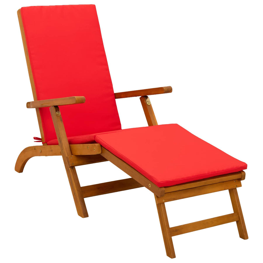 Ligstoelkentingen en opvouwbare zonnebader 2 pcs Rood