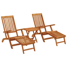 Ligstoelkentingen en opvouwbare zonnebader 2 pcs Naturel
