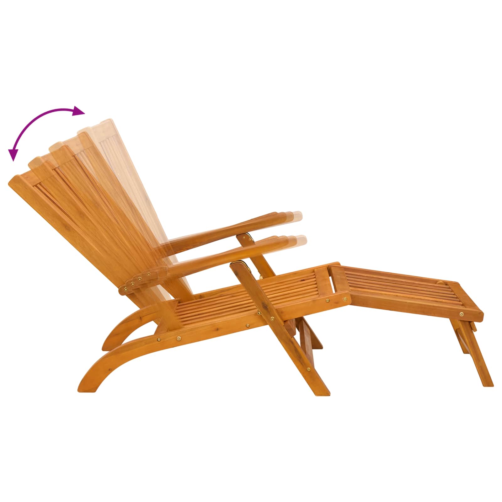 Ligstoelkentingen en opvouwbare zonnebader 2 pcs Naturel
