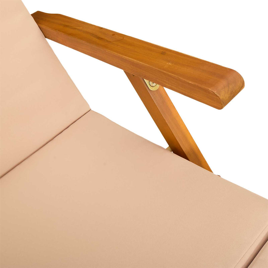 Ligstoelkentingen en opvouwbare zonnebader 3 pcs Beige