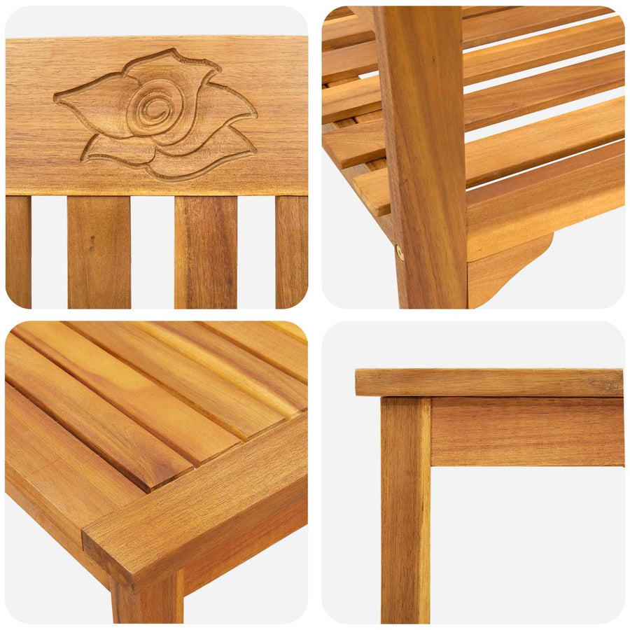Tuinrozelounge set 4 pcs Naturel Massief Acaciahout