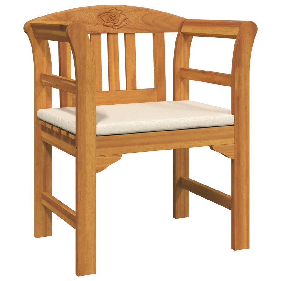 Meubelset met kussen 4 pcs Naturel Massief Acaciahout