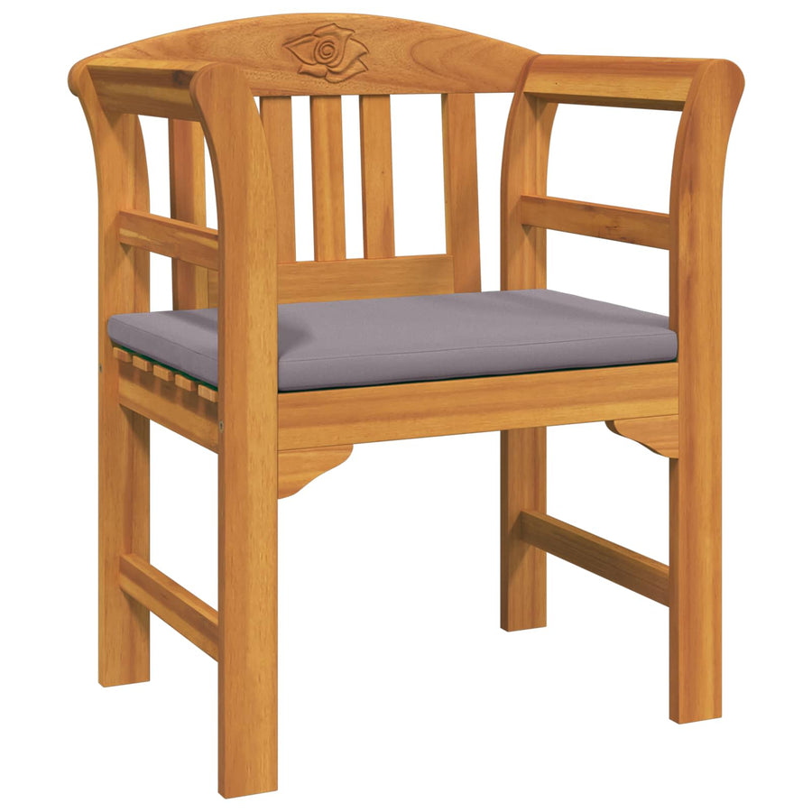 Meubelset met kussen 4 pcs Naturel Massief Acaciahout
