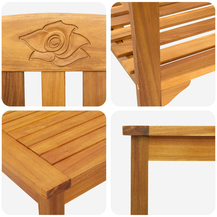 Meubelset met kussen 3 pcs Naturel Massief Acaciahout