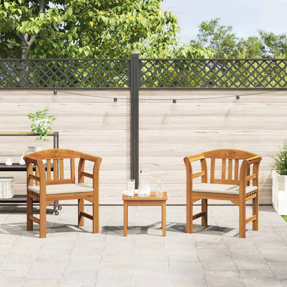 Meubelset met kussen 3 pcs Naturel Massief Acaciahout