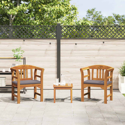 Meubelset met kussen 3 pcs Naturel Massief Acaciahout