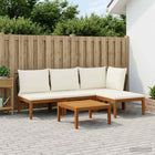 Tuin lounge set massief acaciahout touw naturel