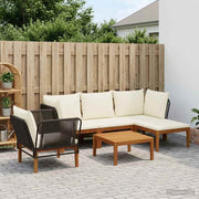 Modulaire tuinbank massief acaciahout touw 5 persoons