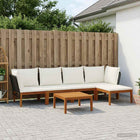 Loungeset 6 delig massief acaciahout touw naturel