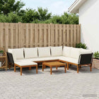 Modulaire tuinbank massief acaciahout & touw naturel